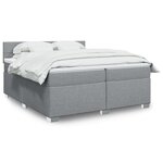 vidaXL Sommier à lattes de lit avec matelas Gris clair 200x200cm Tissu