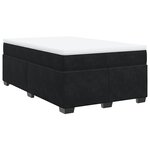 vidaXL Sommier à lattes de lit avec matelas noir 120x190 cm velours