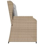 vidaXL Banc de jardin avec coussin Beige Poly rotin