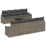 vidaXL Ensemble de Canapés avec coussin 9 Pièces Gris polyrotin
