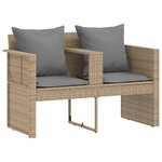 vidaXL Canapé de jardin 8 Pièces Beige et Gris clair polyrotin