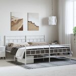 vidaXL Cadre de lit métal sans matelas et pied de lit blanc 193x203 cm