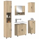 vidaXL Ensemble de mobilier de salle de bain 5 Pièces Chêne Sonoma