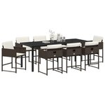 vidaXL Ensemble de salle à manger pour jardin 9 Pièces Marron polyrotin