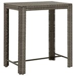 vidaXL Ensemble de bar de jardin 5 Pièces avec coussins gris poly rotin