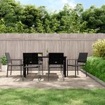 vidaXL Ensemble à manger de jardin 7 Pièces résine tressée acier