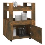 vidaXL Chariot de cuisine Chêne fumé 60x45x80 cm Bois d'ingénierie