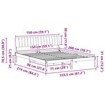 vidaXL Cadre de lit avec tête de lit Marron et gris clair 150 x 200 cm