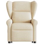 vidaXL Fauteuil inclinable de massage Crème Tissu