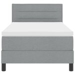 vidaXL Lit à ressorts avec tête de lit Gris clair 90 x 200 cm tissu