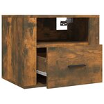 vidaXL Table de chevet murale Chêne fumé 50x36x40 cm