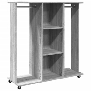 vidaXL Garde-robe avec roues sonoma gris 102x38x110 cm bois ingénierie