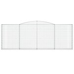 vidaXL Paniers à gabions arqués 3 Pièces 400x30x140/160 cm Fer galvanisé