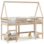 vidaXL Lit superposé avec échelle et toit sans matelas 90x200 cm