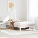 vidaXL Cadre de lit sans matelas blanc 90x200 cm bois de pin massif