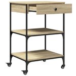 vidaXL Chariot de cuisine chêne sonoma 60x48x89 5 cm bois d'ingénierie