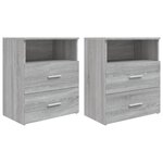 vidaXL Tables de chevet 2 Pièces Sonoma gris 50x32x60 cm