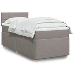 vidaXL Sommier à lattes de lit avec matelas Taupe 90x200 cm Tissu