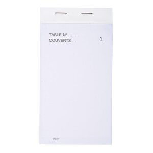 Bloc Maître d'Hôtel 50 feuillets autocopiants numérotés en dupli Format 8x15 cm x 50 EXACOMPTA