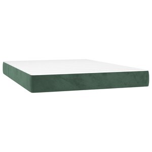 vidaXL Matelas de lit à ressorts ensachés fermeté moyenne Vert foncé 140x200x20 cm