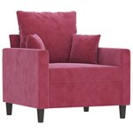 vidaXL Ensemble de canapés 3 Pièces avec coussins Rouge bordeaux Velours