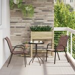 vidaXL Ensemble Bistro de jardin 3 pièces Marron Textilène et Acier