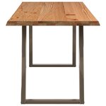 vidaXL Table à manger et bord naturel bois massif chêne rectangulaire