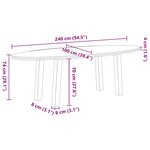 vidaXL Table à manger marron clair bois de chêne massif ovale
