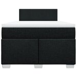 vidaXL Sommier à lattes de lit avec matelas noir 120x190 cm tissu