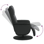 vidaXL Fauteuil inclinable avec repose-pieds noir similicuir