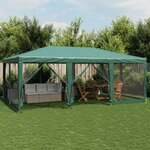 vidaXL Tente de fête avec 10 parois latérales en maille vert 6x4m PEHD