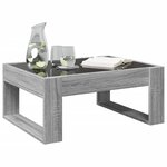 vidaXL Table basse avec LED infini sonoma gris 70x53x30 cm