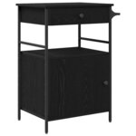vidaXL Chariot de cuisine Chêne noir 56 x 43 x 89.5 cm