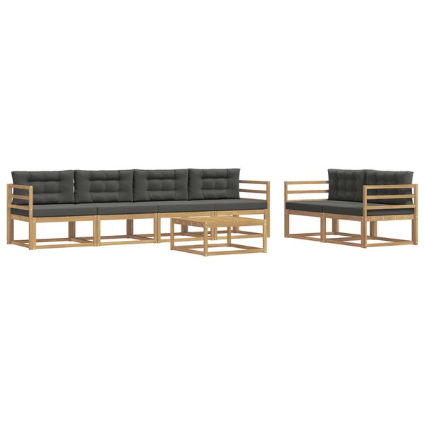 vidaXL Ensemble de canapés d'extérieur 6 pc Blanc et anthracite
