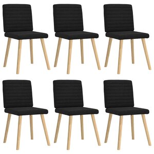 vidaXL Chaises à manger lot de 6 noir tissu