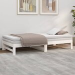 vidaXL Lit coulissant sans matelas blanc 2x(75x190) cm