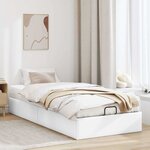 vidaXL Cadre de lit ottoman sans matelas blanc 100x200 cm similicuir