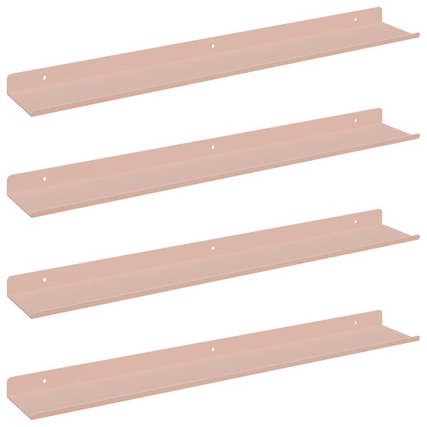 vidaXL Étagère flottante 4 pc Rose 60 x 8 5 x 2 5 cm Acier