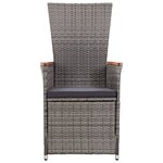 vidaXL Salon de jardin 3 Pièces avec coussins Résine tressée Gris