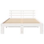 vidaXL Cadre de lit en bois de pin blanc Blanc Bois de pin massif