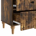 vidaXL Cabinet de chevet 2 Pièces Chêne fumé 43 x 34 5 x 48 cm