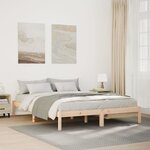 vidaXL Cadre de lit extra long sans matelas 160x210 cm bois massif pin