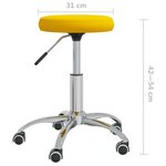 vidaXL Chaise pivotante de bureau Jaune moutarde Velours
