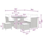 vidaXL Canapé de jardin 8 pièces en poly rotin noir et acacia