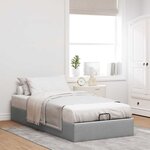 vidaXL Cadre de lit ottoman sans matelas gris clair 90x190 cm tissu
