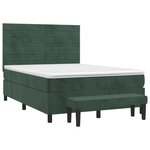 vidaXL Sommier à lattes de lit et matelas Vert foncé 140x200cm Velours