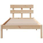 vidaXL Cadre de lit avec tête de lit 100x200 cm en pin massif