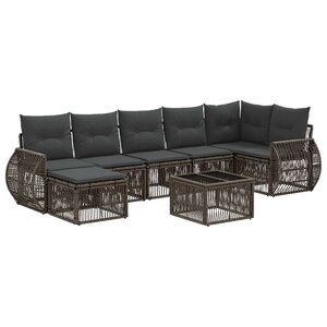vidaXL Ensemble de canapé de jardin 8 Pièces Gris et Gris foncé polyrotin