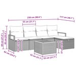 vidaXL Ensemble de canapé de jardin avec coussin 6 Pièces Noir Poly rotin