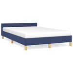 vidaXL Cadre de lit avec tête de lit sans matelas bleu 120x200cm tissu